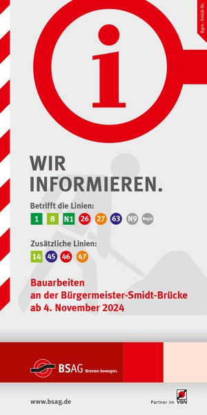 Vorschaubild eines Flyers mit einem grossen roten Informations i auf der Titelseite